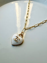 Load image into Gallery viewer, Upcycled Designer Heart Pendant Necklace #102 - Adjustable Chain