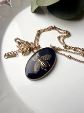 Load image into Gallery viewer, Upcycled Designer Pendant Necklace #206 - Lg Black Oval
