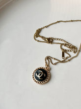 Load image into Gallery viewer, Upcycled Designer Pendant Necklace #188 - Black & Gold
