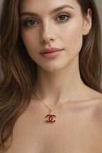 Load image into Gallery viewer, Upcycled Designer Quilted Pendant Necklace #105 - Adjustable Chain