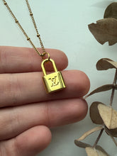 Load image into Gallery viewer, Upcycled Designer Pendant Necklace #211 - Padlock