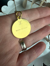 Load image into Gallery viewer, Upcycled Designer Pendant Necklace #215- Round Gold & Black