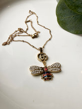 Load image into Gallery viewer, Upcycled Designer Pendant Necklace #170- Dangling Bee