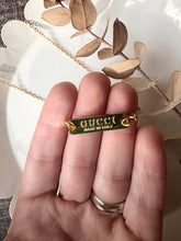 Load image into Gallery viewer, Upcycled Designer Pendant Necklace #218- Gold Bar