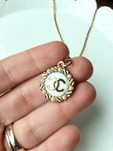 Load image into Gallery viewer, Upcycled Designer Pendant Necklace #199 - Jeweled Edge White