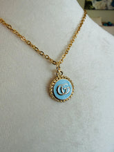 Load image into Gallery viewer, Upcycled Designer Pendant Necklace #154 - Blue