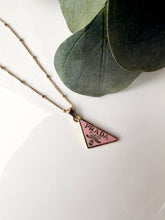 Load image into Gallery viewer, Upcycled Designer Pendant Necklace #174 - pink & gold