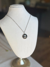 Load image into Gallery viewer, Upcycled Designer Pendant Necklace #145 - Silver & Black