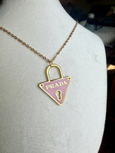 Load image into Gallery viewer, Upcycled Designer Triangle Pendant Necklace #148 - Adjustable Chain