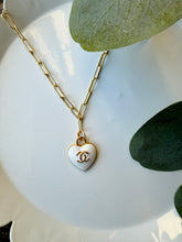 Load image into Gallery viewer, Upcycled Designer Heart Pendant Necklace #102 - Adjustable Chain