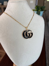Load image into Gallery viewer, Upcycled Designer Pendant Necklace #156 - Large Black