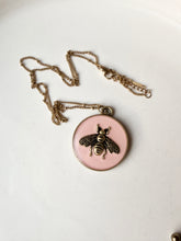 Load image into Gallery viewer, Upcycled Designer Pendant Necklace #190 - XL Pink Bee