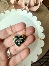 Load image into Gallery viewer, Upcycled Designer Pendant Necklace #227 - Irregular Hart Black & Gold