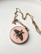 Load image into Gallery viewer, Upcycled Designer Pendant Necklace #190 - XL Pink Bee
