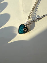 Load image into Gallery viewer, Upcycled Designer Small Heart Pendant Necklace #106 - Adjustable Chain