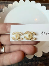 Load image into Gallery viewer, Upcycled Designer Pendant Earrings #125 - Dotted Pearls