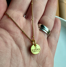 Load image into Gallery viewer, Upcycled Designer Pendant Necklace #185 - Mini Gold Round