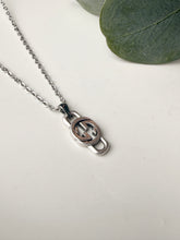 Load image into Gallery viewer, Upcycled Designer Pendant Necklace #174 - Silver GG