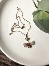 Load image into Gallery viewer, Upcycled Designer Pendant Necklace #170- Dangling Bee