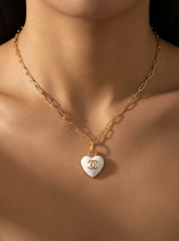 Load image into Gallery viewer, Upcycled Designer Heart Pendant Necklace #102 - Adjustable Chain