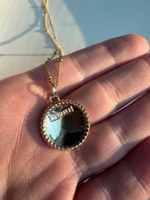 Load image into Gallery viewer, Upcycled Designer Pendant Necklace #168 - Black & Gold Quilted