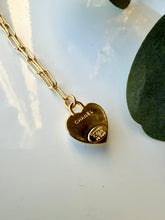 Load image into Gallery viewer, Upcycled Designer Heart Pendant Necklace #102 - Adjustable Chain