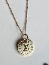 Load image into Gallery viewer, Upcycled Designer Pendant Necklace #184 - Gold Round