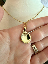 Load image into Gallery viewer, Upcycled Designer Pendant Necklace #158 - White & Gold Oval