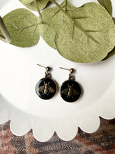 Load image into Gallery viewer, Upcycled Designer Pendant Earrings #109 - Bee