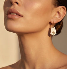 Load image into Gallery viewer, Upcycled Designer Pendant Earrings #100