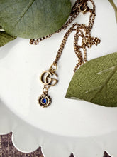 Load image into Gallery viewer, Upcycled Designer Pendant Necklace #198 - Blue Gem