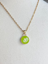 Load image into Gallery viewer, Upcycled Designer Pendant Necklace #150 - Lime