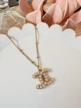 Load image into Gallery viewer, Upcycled Designer Pendant Necklace #237 - Intersecting Pearls