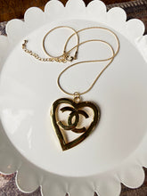 Load image into Gallery viewer, Upcycled Designer Pendant Necklace #239 - XL Gold Heart