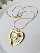 Load image into Gallery viewer, Upcycled Designer Pendant Necklace #239 - XL Gold Heart