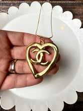 Load image into Gallery viewer, Upcycled Designer Pendant Necklace #239 - XL Gold Heart