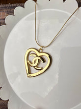 Load image into Gallery viewer, Upcycled Designer Pendant Necklace #239 - XL Gold Heart