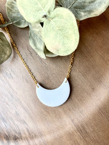 Ivory Moon Necklace - Gold Chain
