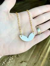 Load image into Gallery viewer, Shimmer White Leaf Necklace - Gold Chain
