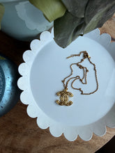 Load image into Gallery viewer, Upcycled Designer Pendant Necklace #220- Double Gold
