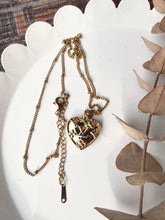 Load image into Gallery viewer, Upcycled Designer Pendant Necklace #216- Golden Heart
