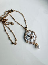 Load image into Gallery viewer, Upcycled Designer Pendant Necklace #173 - White Pearl
