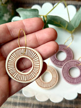 Load image into Gallery viewer, Wheeled Up Dangle Earrings - Creamy Yellow &amp; Brown
