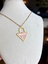 Load image into Gallery viewer, Upcycled Designer Triangle Pendant Necklace #148 - Adjustable Chain
