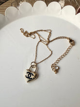 Load image into Gallery viewer, Upcycled Designer Pendant Necklace #230 - Gold Heart Zipper Pull
