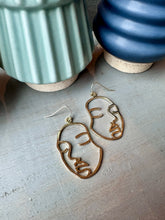 Load image into Gallery viewer, Golden Face Dangle Earrings
