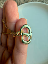 Load image into Gallery viewer, Upcycled Designer Pendant Necklace #162 - Gold CD
