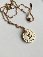 Load image into Gallery viewer, Upcycled Designer Pendant Necklace #184 - Gold Round
