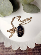 Load image into Gallery viewer, Upcycled Designer Pendant Necklace #206 - Lg Black Oval
