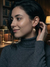 Load image into Gallery viewer, Upcycled Designer Pendant Earrings #105 - Gold Circles
